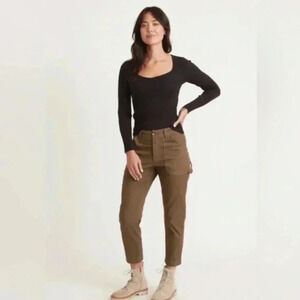 Marine Layer Military Olive Green Maya Utility Carpenter Crop Pants Size 4, NWOT